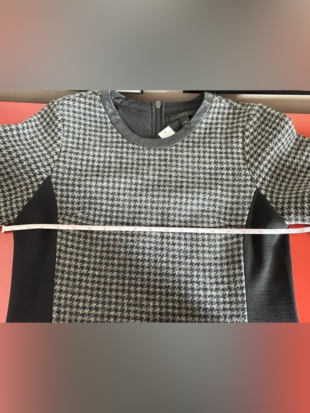 J. Crew Houndstooth Sheath Dress Black Gray Size 8 NWT - Picture 9 of 12